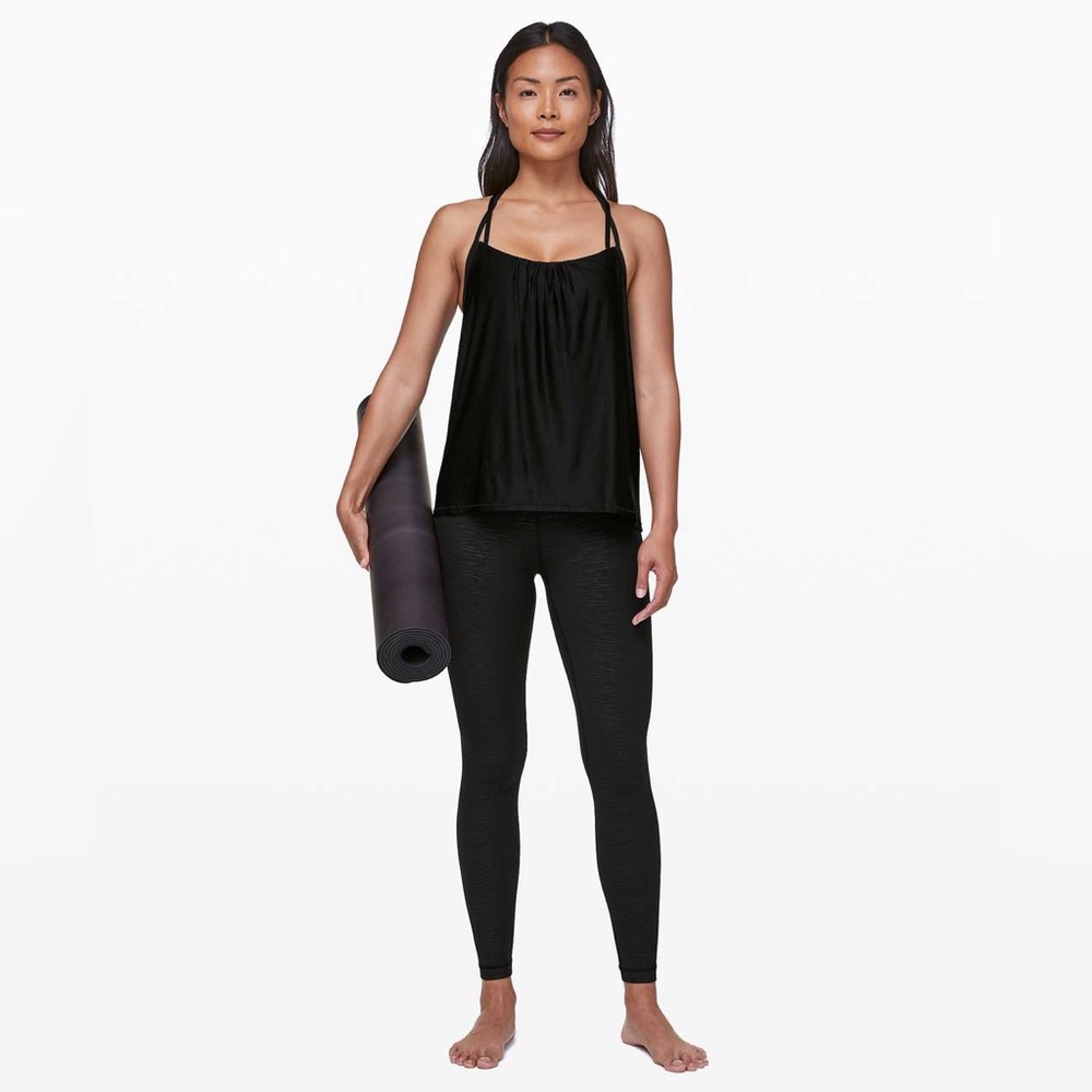 Lululemon Power Y Built-In Bra Tank Top Black Lightweight Yoga Size 6